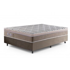 Base Cama Box Suede Veludo Liso Castor - Queen